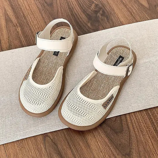 Women’s Closed-Toe Mesh Ankle Strap Sandals