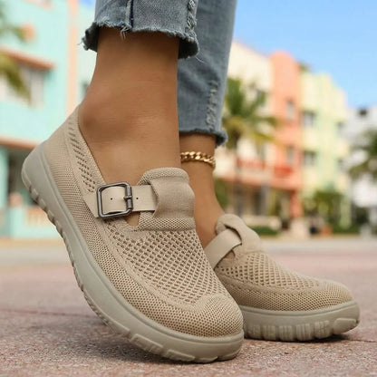 Women’s Breathable Buckle Slip-On Sneakers