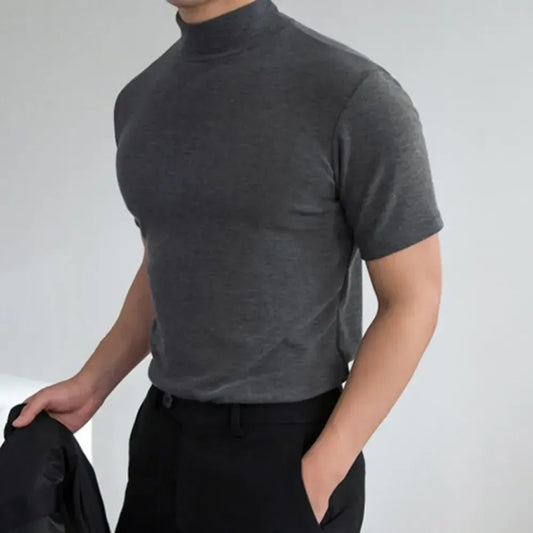 Men’s Short-Sleeve Mock Neck Knit T-Shirt