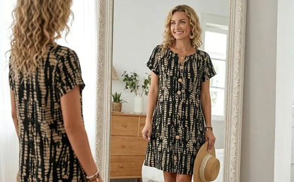 Women's Printed Button Front Dress