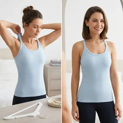 Women's Built-In Bra Ribbed Tank Top