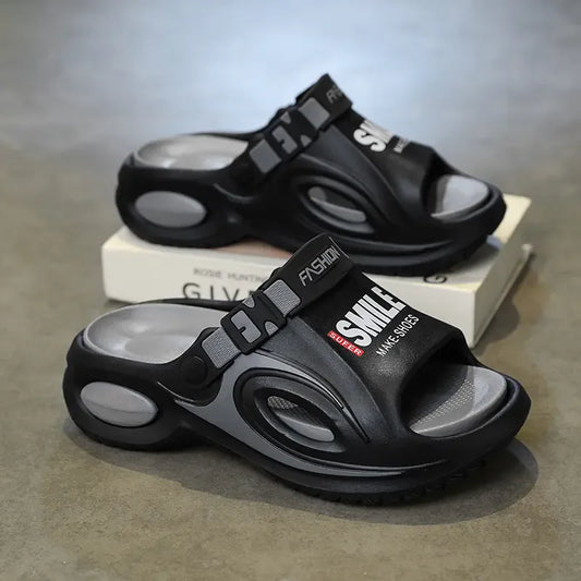 Men’s Sport Buckle Platform Slide Sandals
