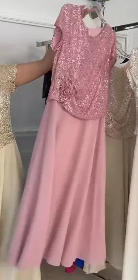 Elegant Sequin Top &amp; Midi Skirt Set