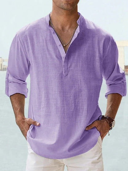 Men’s Lightweight Linen Henley Shirt