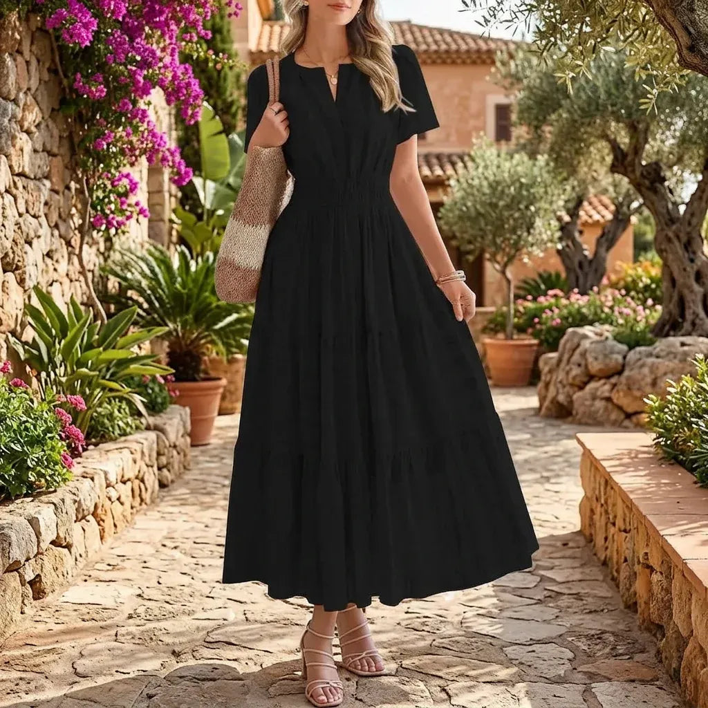 Women’s Flowy Smocked Waist Midi Dress
