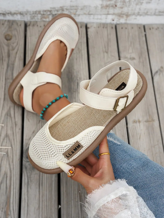 Women’s Closed-Toe Mesh Ankle Strap Sandals