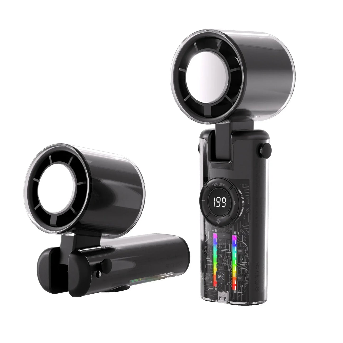 Portable Bladeless Handheld Fan with Digital Display