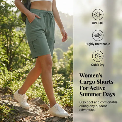 Women’s Lightweight Quick-Dry Cargo Shorts with Pockets