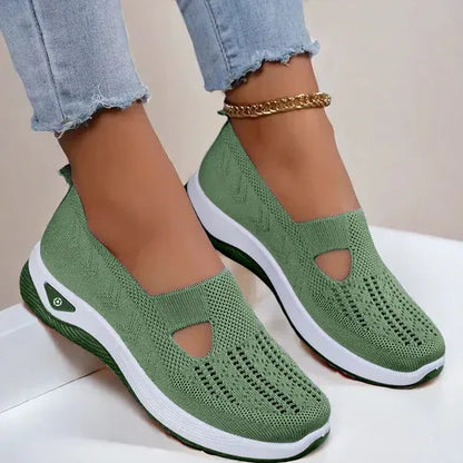Women’s Breathable Knit Slip-On Walking Shoes