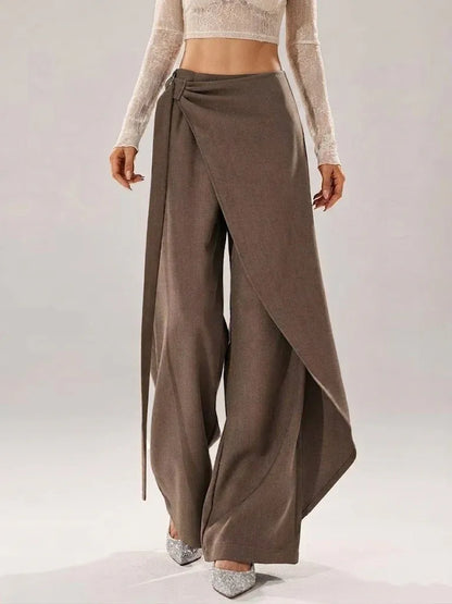 Women’s Draped Wide-Leg Palazzo Pants