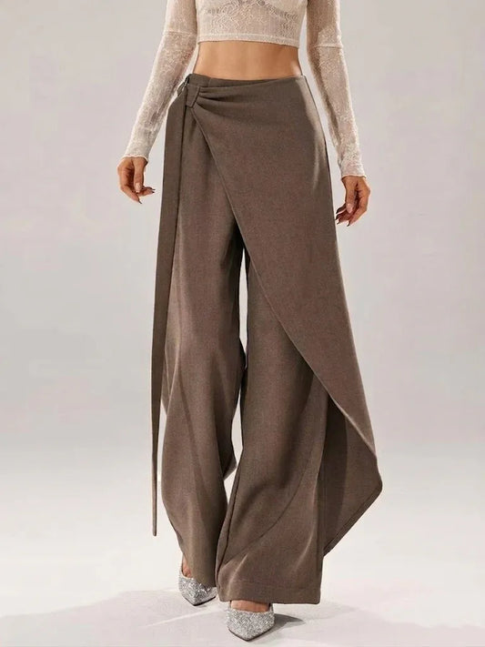 Women’s Draped Wide-Leg Palazzo Pants