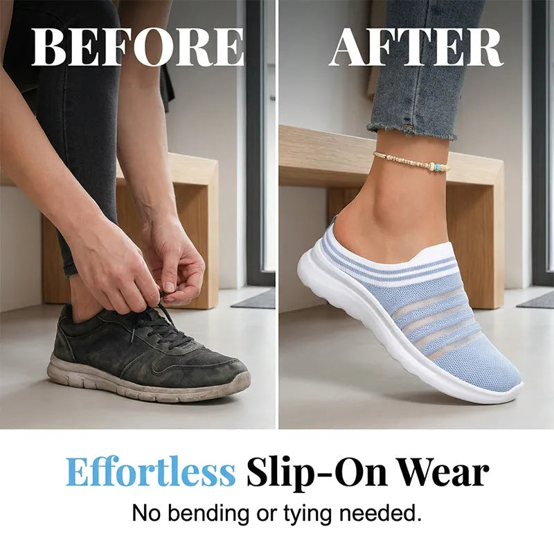 Women's Breathable Mesh Mule Sneakers