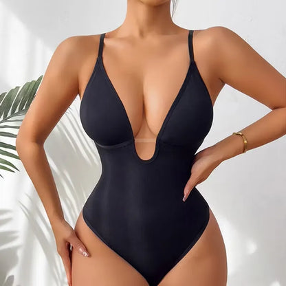 Women's Deep V-Neck Shaping Bodysuit