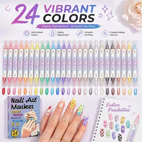 Women's Nail Art Marker Set – 24 Colors