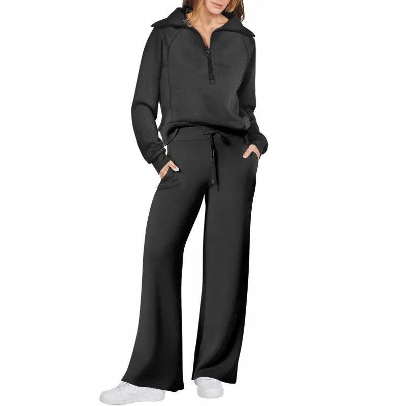 Women’s Half-Zip Wide-Leg Lounge Set