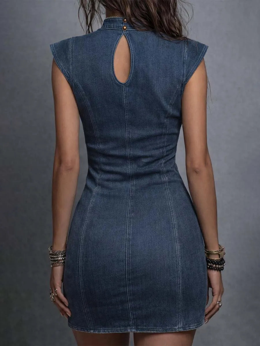 Women's Cutout Bodycon Denim Dress
