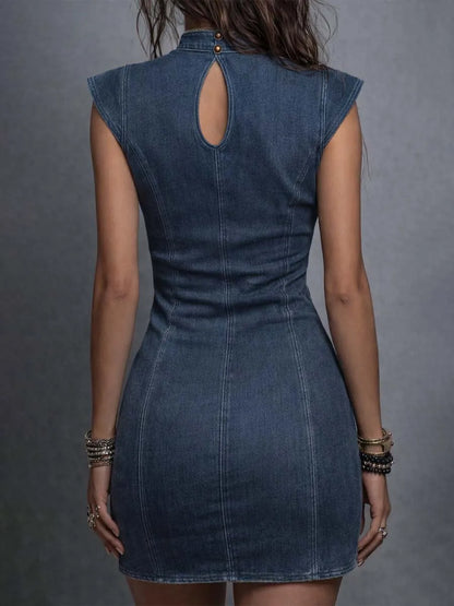 Women's Cutout Bodycon Denim Dress
