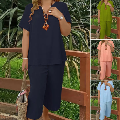 Women’s Casual Two-Piece Top and Pants Set