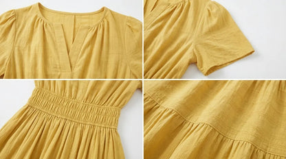 Women's Short Sleeve Tiered Maxi Dress