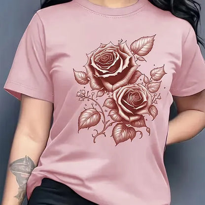Women's Rose Graphic Crewneck T-Shirt