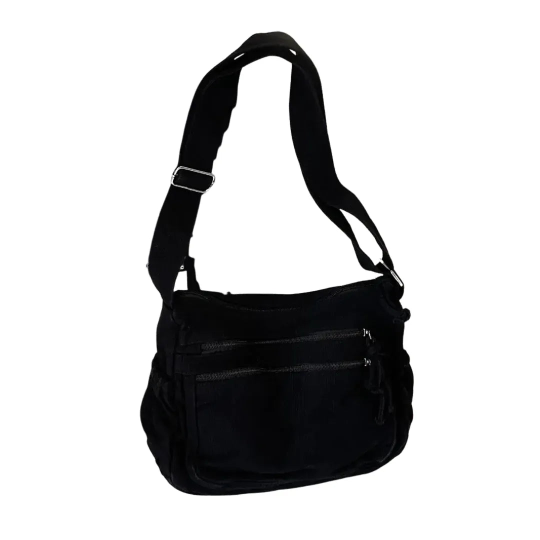 Retro Multi-Pocket Canvas Crossbody Bag