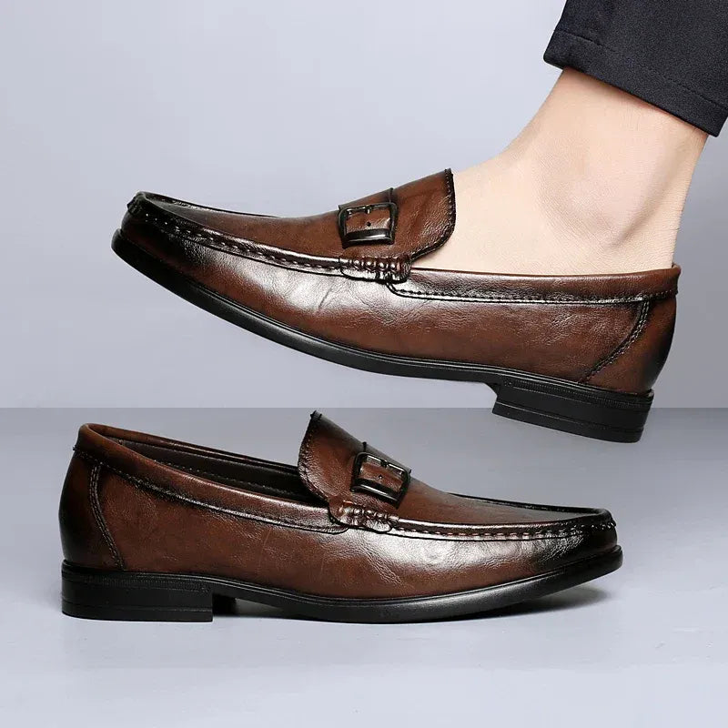Men’s Buckle Accent Slip-On Dress Loafers