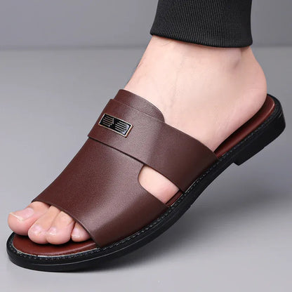 Men’s Cross-Strap Open-Toe Slide Sandals