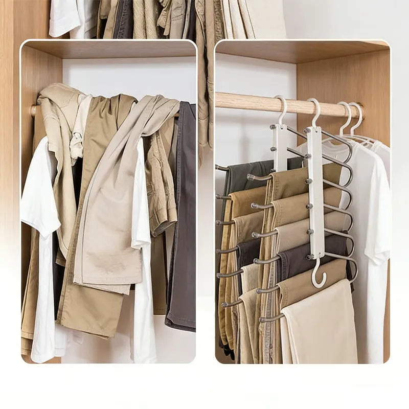 6-Tier Space Saving Foldable Pants Hanger Rack