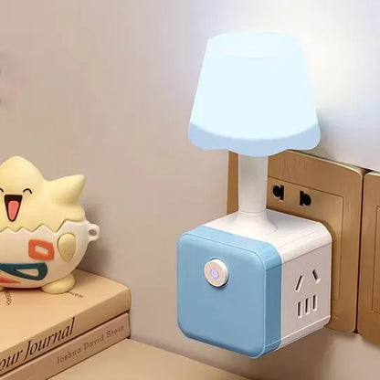 2-in-1 Plug-In LED Night Light with Power Outlet