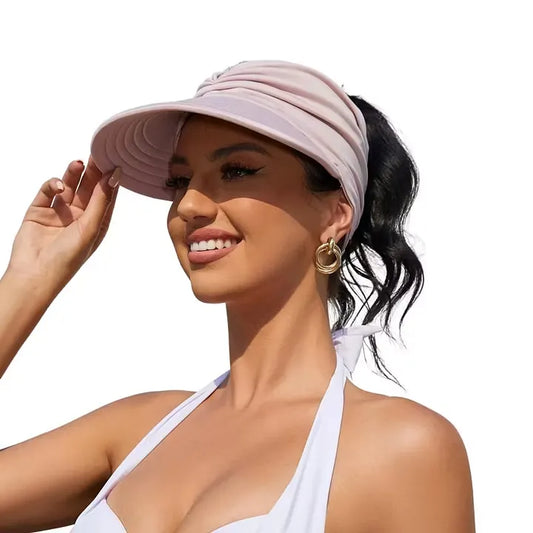 Women’s Wide Brim Open-Top Sun Visor Hat