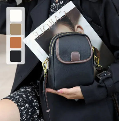 Women’s Leather-Look Double-Zip Crossbody Bag
