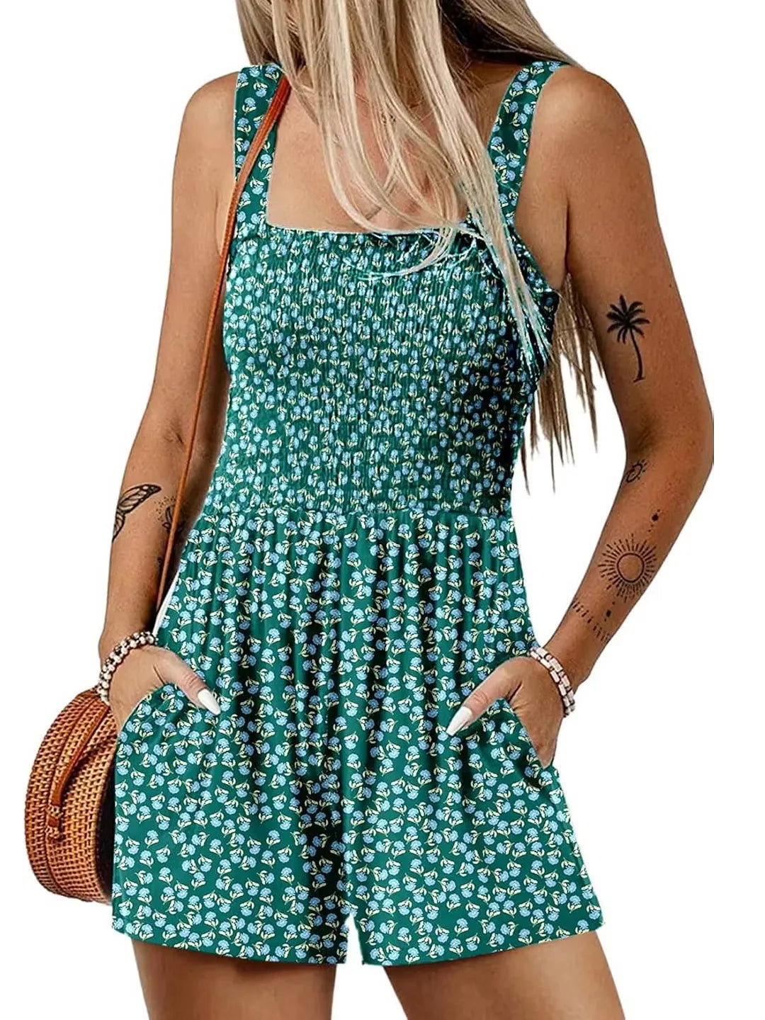 Women’s Smocked Floral Summer Romper