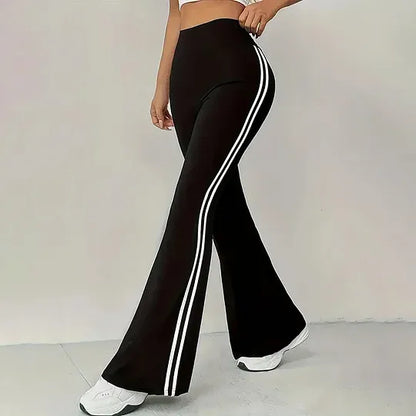 Women’s High-Waisted Flared Stripe Pants