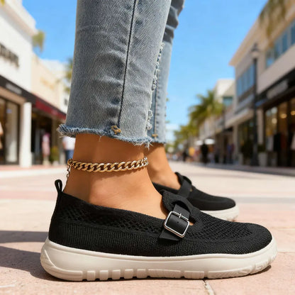 Women’s Breathable Buckle Slip-On Sneakers