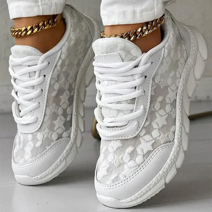 Women’s Floral Lace-Up Sneakers