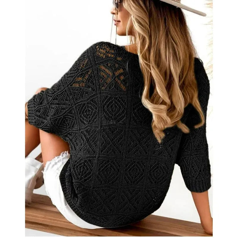 Women’s Openwork Crochet Knit Top