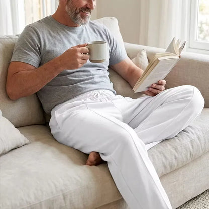 Men's Elastic Waist Straight Leg Drawstring Pants