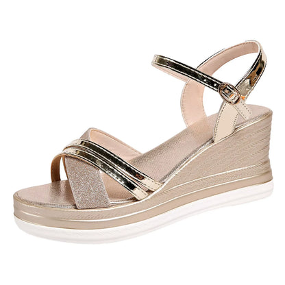 Women's Open Toe Ankle Strap Wedge Sandals