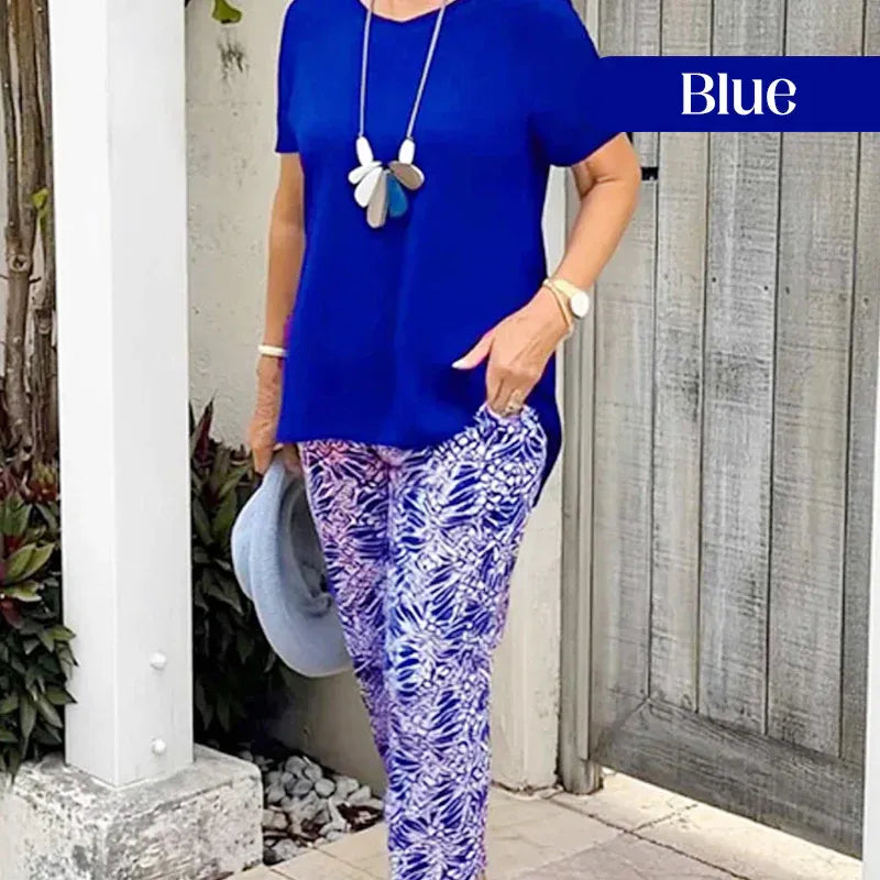 Women’s Casual Two-Piece Printed Pants Set