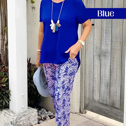 Women’s Casual Two-Piece Printed Pants Set