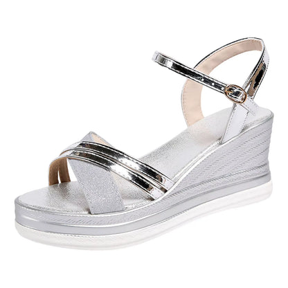 Women's Open Toe Ankle Strap Wedge Sandals