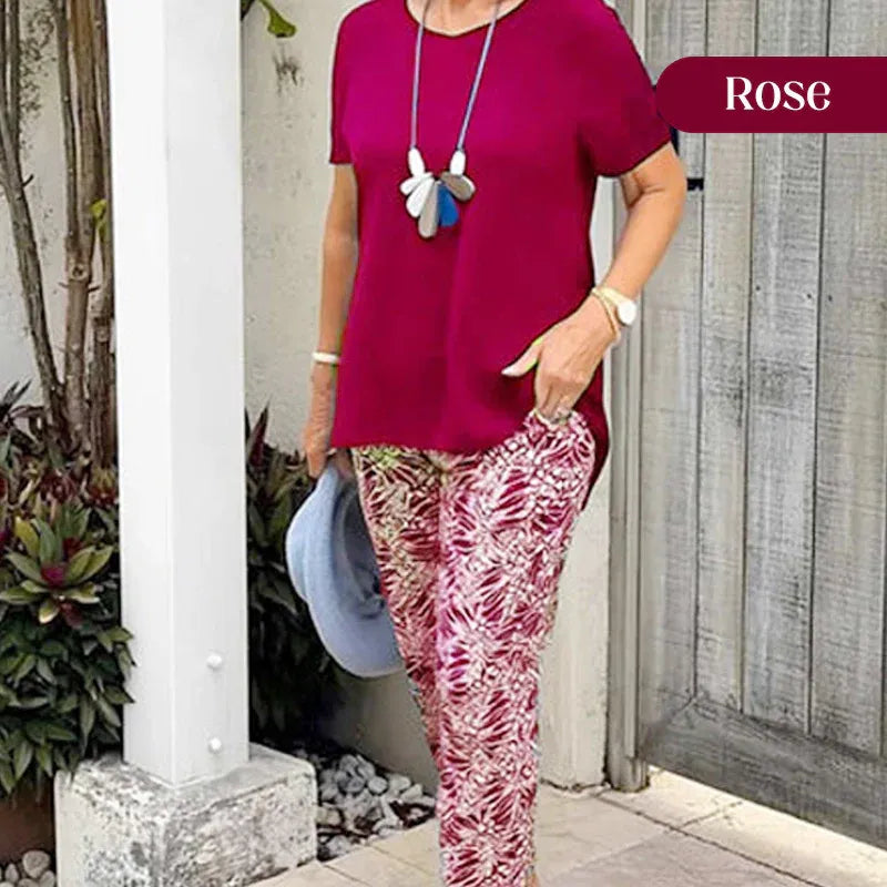 Women’s Casual Two-Piece Printed Pants Set