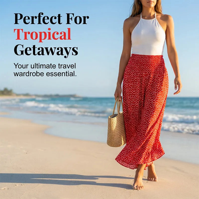 Women’s High-Waisted Flowy Wide-Leg Pants