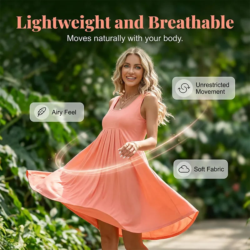 Women's Sleeveless Pleated Swing Dress