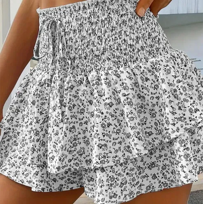 Women’s Floral Ruffle Tiered Mini Skirt