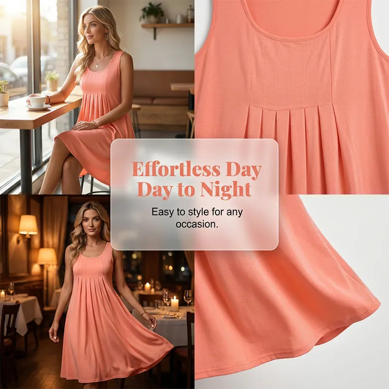 Women's Sleeveless Pleated Swing Dress