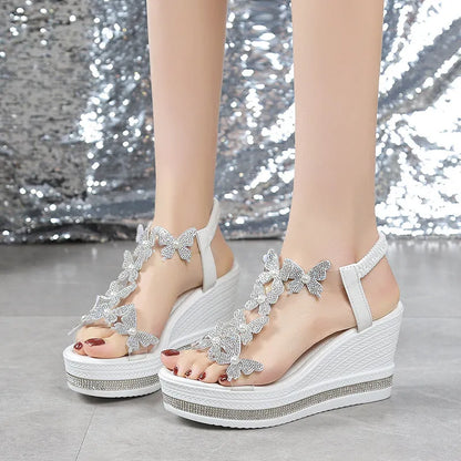 Women’s Butterfly Embellished Wedge Sandals