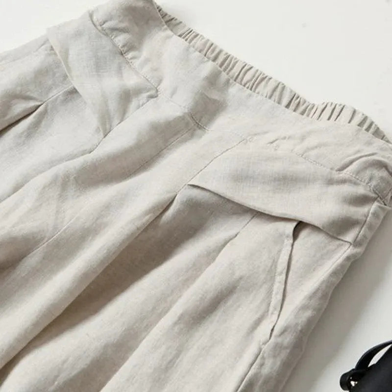 Women’s Linen-Blend Wide-Leg Pants