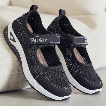 Women’s Breathable Hook-and-Loop Comfort Walking Shoes