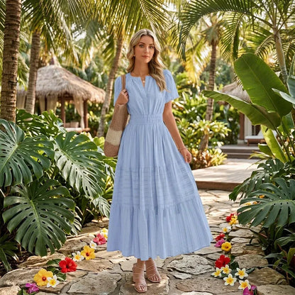 Women’s Flowy Smocked Waist Midi Dress